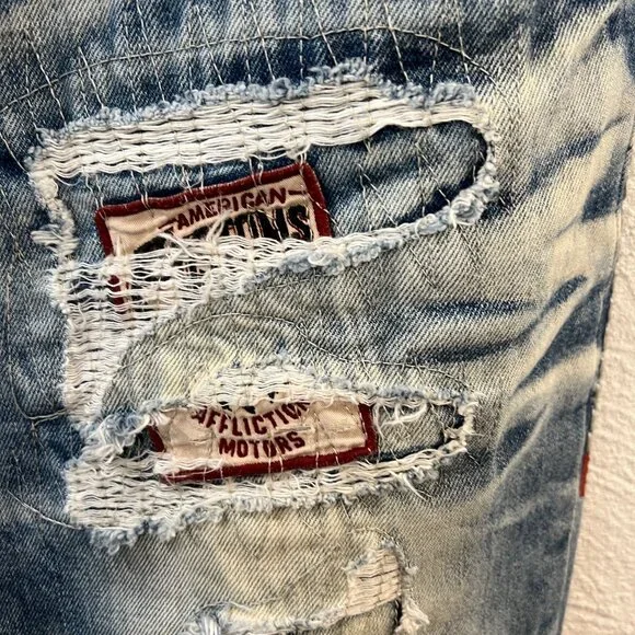 Affliction Men's Blake Distressed Jeans Sz: 35 - Picture 3 of 9